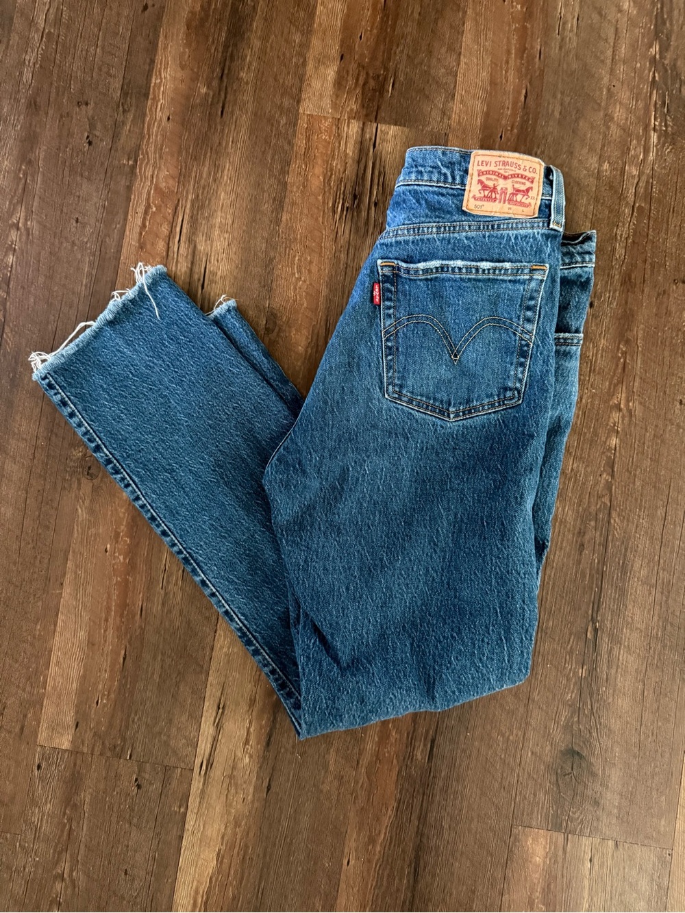 Levi's 501 Blue Straight-Leg Denim Jeans